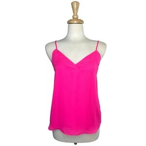 NAKED ZEBRA Top Hot Pink Sleeveless Relaxed V-Neck Camisole Medium